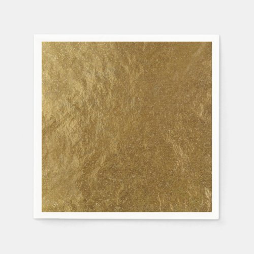 Gold Leaf Foil Look Modern Elegant Chic Wedding Napkins