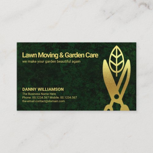 Gold Leaf Garden Shear Garden Landscape Lawn Care Business Card