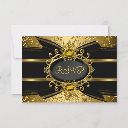 Gold Leaf  Gem 50th Anniversary RSVP