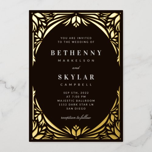 Gold Leaf Gilded Age Foil Invitation