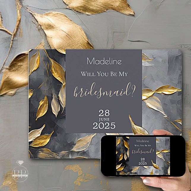 Gold Leaf Impasto Noir  Invitation (Creator Uploaded)