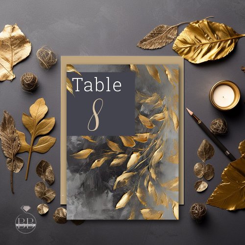 Gold Leaf Impasto Noir  Table Number
