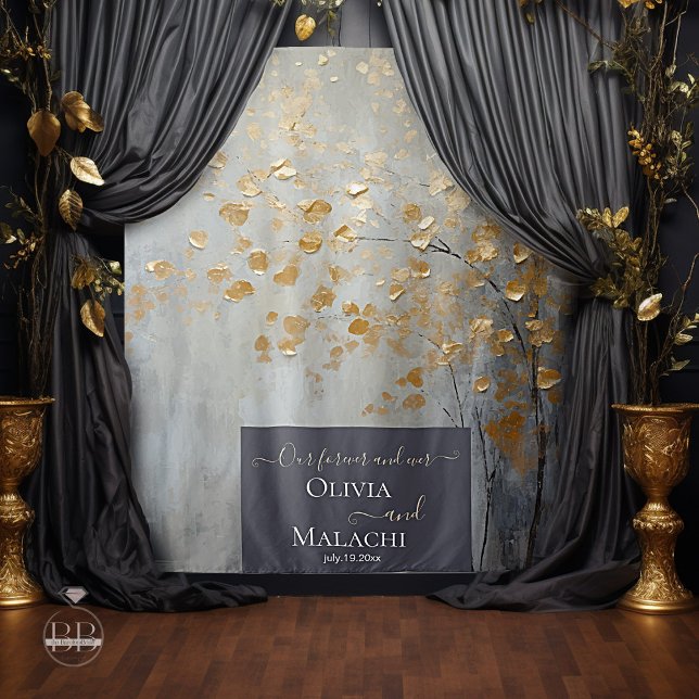 Gold Leaf Impasto Noir  Tapestry (Creator Uploaded)