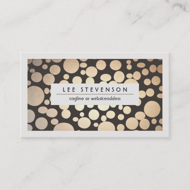 Gold Leaf Look Chic Modern Salon and Spa Business Card (Front)