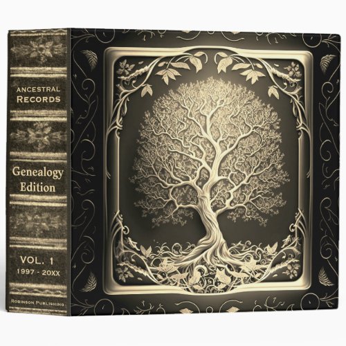 Gold Leaf Look Genealogy Binder