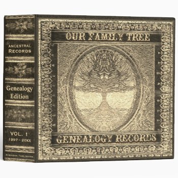 Gold Leaf Look Genealogy Binder by thetreeoflife at Zazzle