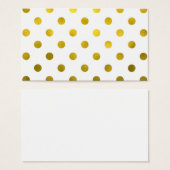 Gold Leaf Metallic Faux Foil Large Polka Dot White (Front & Back)