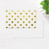 Gold Leaf Metallic Faux Foil Large Polka Dot White (Desk)
