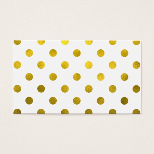 Gold Leaf Metallic Faux Foil Large Polka Dot White (Front)