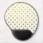 Gold Leaf Metallic Polka Dot on White Dots Pattern