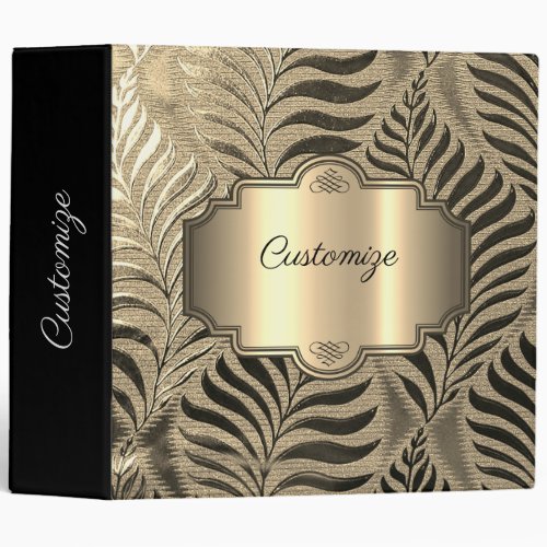 Gold Leaf Motif 3 Ring Binder