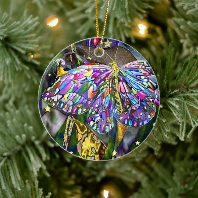 Gold Leaf New Year Butterfly Ceramic Ornament (Creator Uploaded)