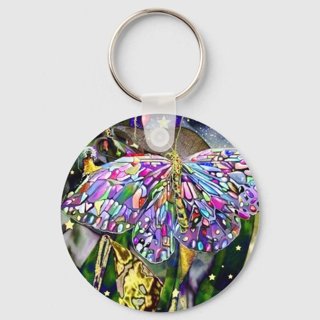 Gold Leaf New Year Butterfly Keychain (Front)