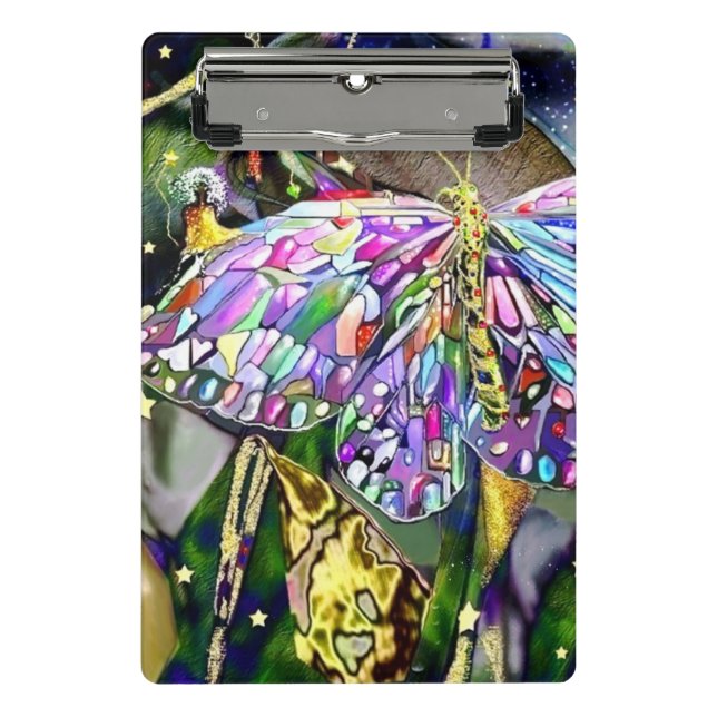 Gold Leaf New Year Butterfly Mini Clipboard (Front)