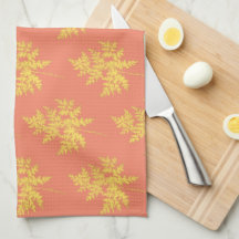 Gold Leaf on Coral Botanical