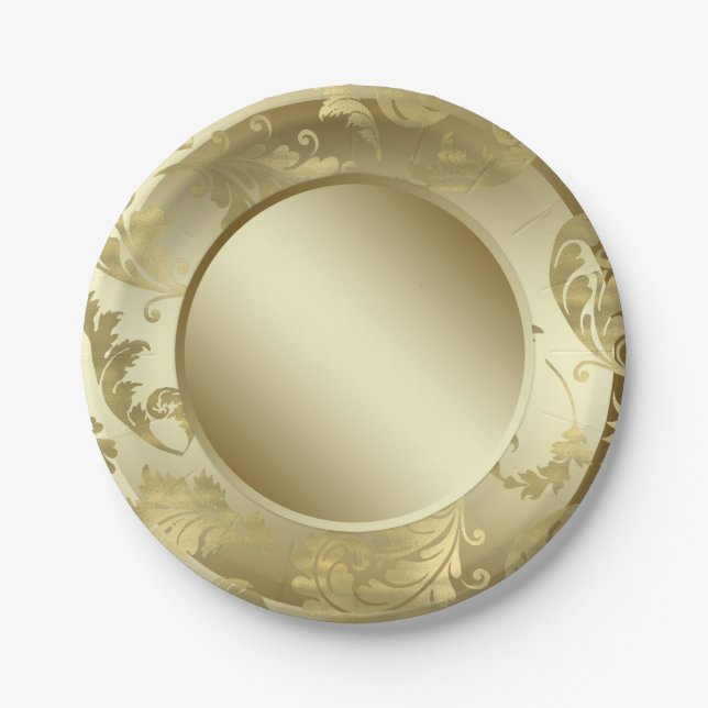 Gold Leaf Paper Plates (Front)