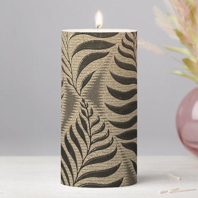 Gold Leaf Pillar Candle (In Situ)