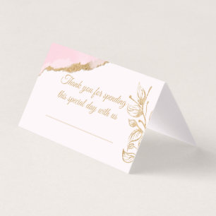 Gold Leaf Pink Watercolor Leaves Floral Wedding