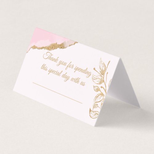 Gold Leaf Pink Watercolor Leaves Floral  Wedding