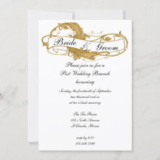 Gold Leaf Post Wedding Brunch Invitation