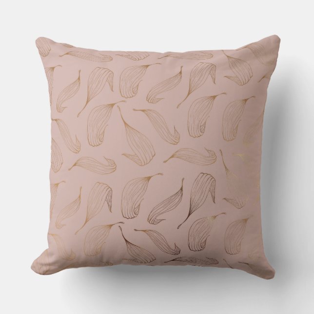 Gold Leaf Soft Taupe Pillow (Front)
