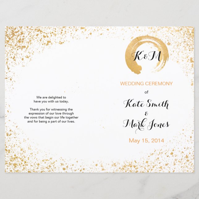 Gold Leaf Spray Ceremony Program (Front)