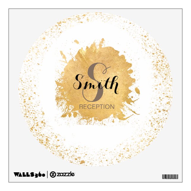 Gold Leaf Spray Reception Accessories Wall Decal (Front)