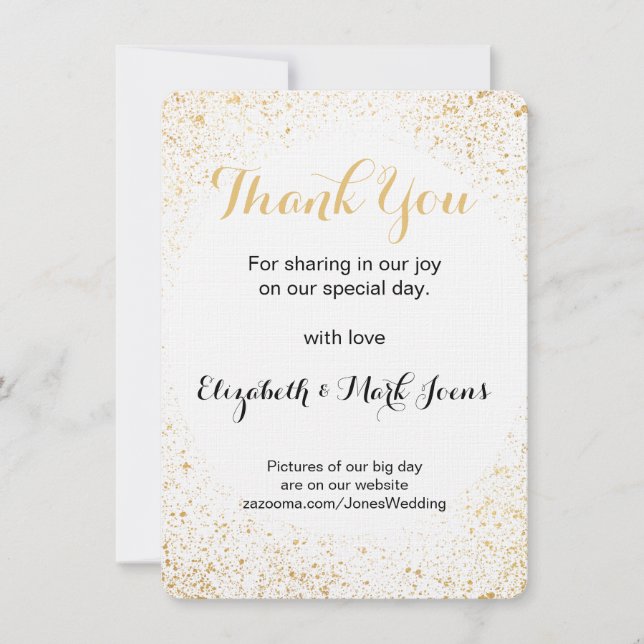 Gold Leaf Spry Thank You note card (Front)
