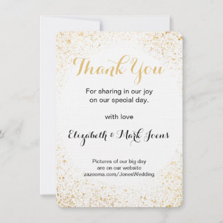 Gold Leaf Spry Thank You note card