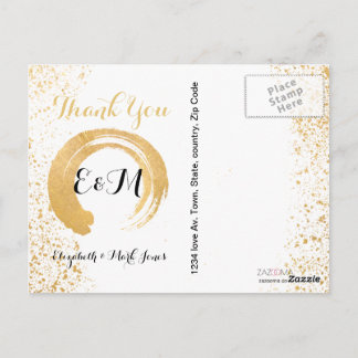 Gold Leaf Spry Thank you PostCard