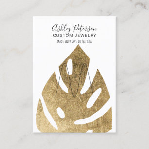 Gold leaf tropical  jewelry ring display business card