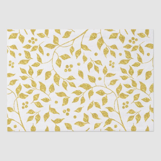 Gold Leafs Pattern Tissue Paper (Front)