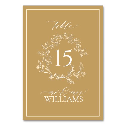Gold Leafy Crest Monogram Wedding Table Number - We're loving this trendy, modern gold wedding table number! Simple, elegant, and oh-so-pretty, it features a hand drawn leafy wreath encircling a modern wedding table number. It is personalized in elegant typography, and accented with hand-lettered calligraphy. Finally, it is trimmed in a delicate frame. Veiw suite here: https://www.zazzle.com/collections/gold_leafy_crest_monogram_wedding-119668631605460589 Contact designer for matching products to complete the suite, OR for color variations of this design. Thank you sooo much for supporting our small business, we really appreciate it! 
We are so happy you love this design as much as we do, and would love to invite
you to be part of our new private Facebook group Wedding Planning Tips for Busy Brides. 
Join to receive the latest on sales, new releases and more! 
https://www.facebook.com/groups/622298402544171  
Copyright Anastasia Surridge for Elegant Invites, all rights reserved.