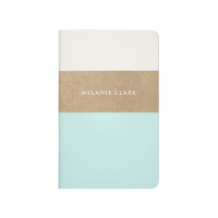 Gold leather and mint green journal