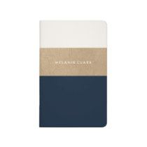 Gold leather and navy blue journal Gold leather and navy blue journal