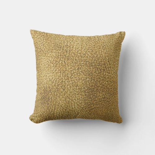 Gold leather texture luxury bright glossy throw pillow