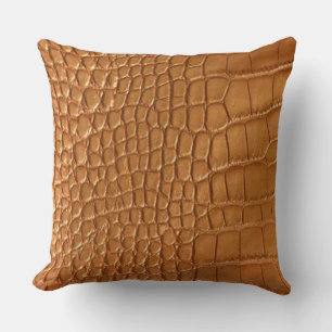 Gold leather texture luxury throw pillow