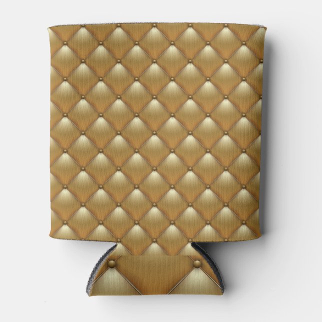 Gold leather upholstery, vintage sofa. can cooler (Front)
