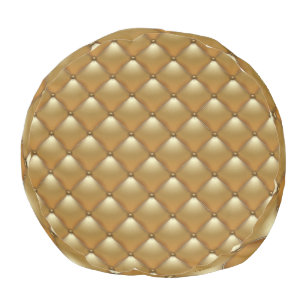 Gold leather upholstery, vintage sofa. pouf