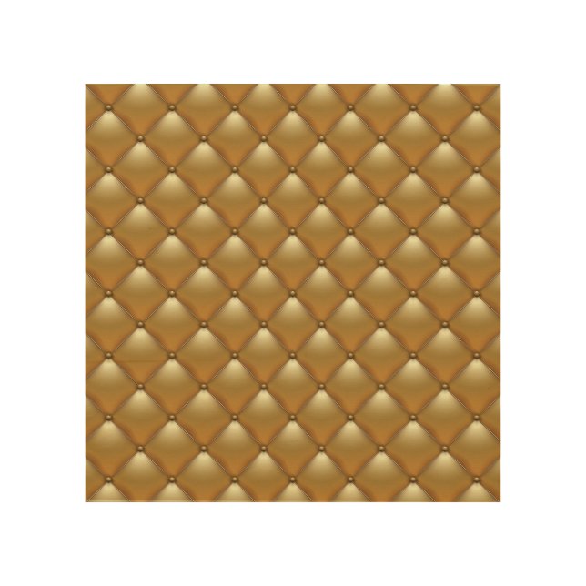 Gold leather upholstery, vintage sofa. wood wall art (Front)