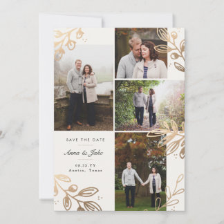 Gold Leaves 4 Photo Save the Date