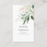 Gold Leaves and Eucalyptus Greenery Dreamy Faded Business Card