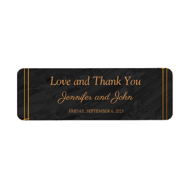 Gold Leaves and Geometric Frame Tropical Address Label (Front)