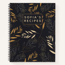 Gold Leaves Blank own Cookbook Recipe To Write In