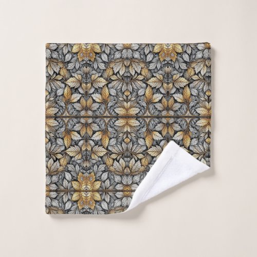 Gold Leaves Botanical Sherpa Wash Cloth