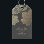 Gold Leaves Chalkboard Fall Wedding Gift Tags<br><div class="desc">gold fall tree leaves wedding thank you tags - gold foil effect</div>