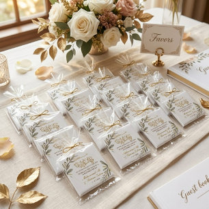 Gold Leaves Elegance Muslim Wedding Magnet