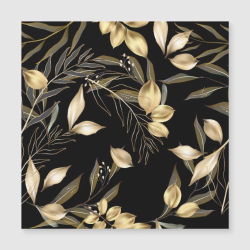 Gold Leaves Exotic Botanical Seamless