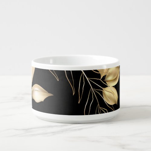 Gold Leaves Exotic Botanical Seamless Bowl