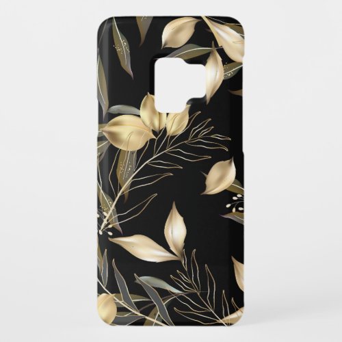 Gold Leaves Exotic Botanical Seamless Case_Mate Samsung Galaxy S9 Case